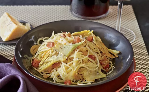Spaghetti aux Artichauts et Pancetta