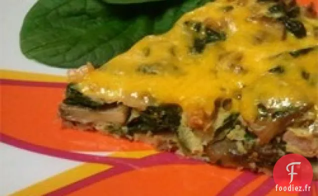 Frittata au Jambon à l'Ail, aux Champignons et aux Épinards