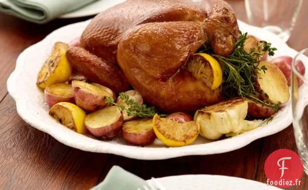 Poulet Rôti Au Citron Et Aux Herbes Avec Pommes De Terre Bébés