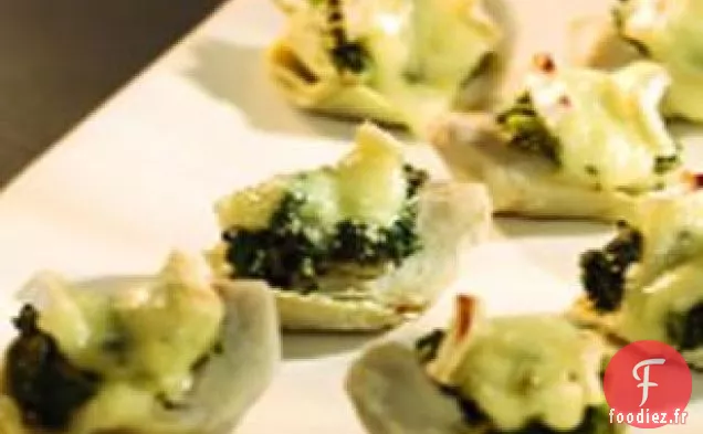 Coeurs d'Artichaut garnis d'épinards et de brie