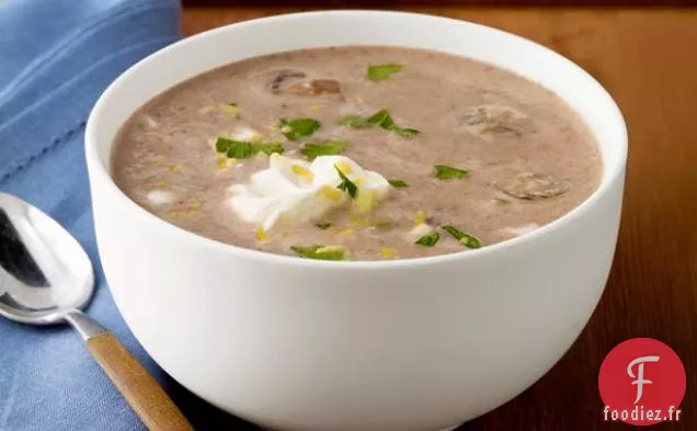 Soupe aux Champignons et au Houmous
