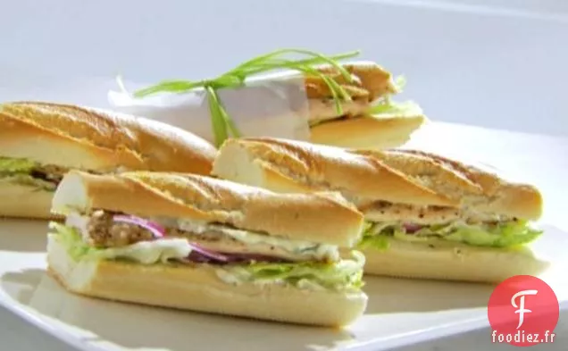 Sandwich Escalope de Poulet avec Mayonnaise aux Herbes