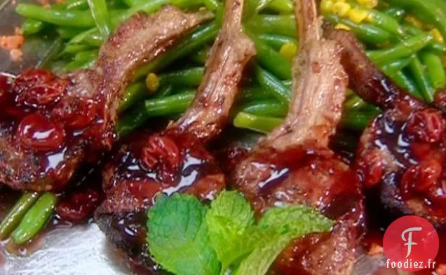 Côtelettes d'Agneau Sauce Cerise Menthe