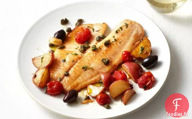 Tilapia Cuit au Four Avec Tomates et Pommes de Terre