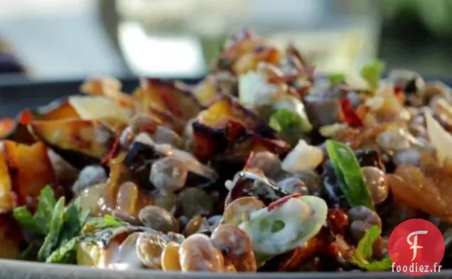 Salade Tiède de Lentilles et Courge de Gland avec Vinaigrette au Yogourt
