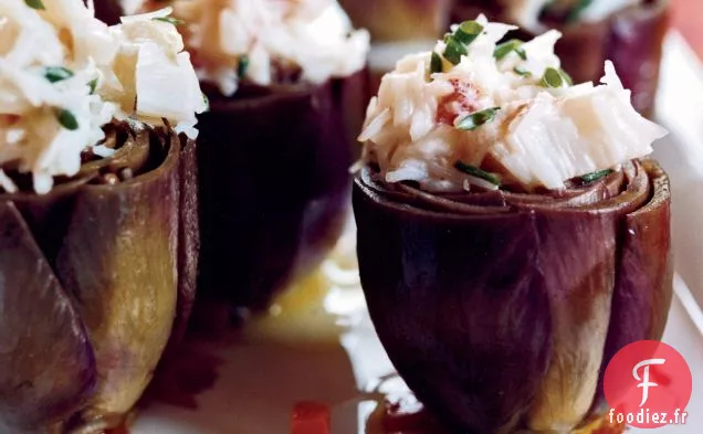 Bébé Artichauts Farcis à la Salade de Crabe