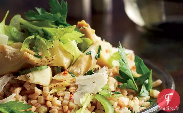 Farro aux Artichauts et Salade d'Herbes