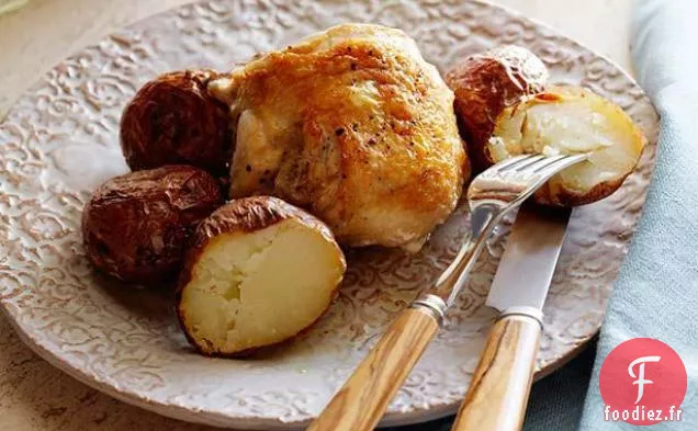 Poulet Rôti au Romarin avec Pommes de Terre