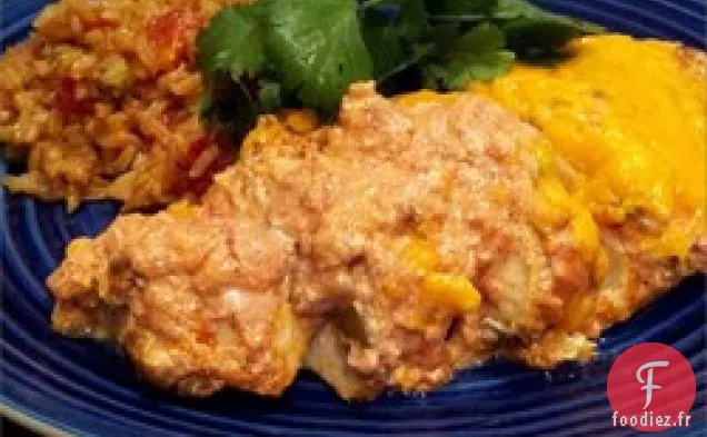 Poulet Cuit au Four avec Salsa et Crème Sure