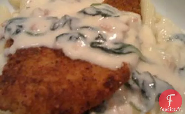 Poulet à la Sauce à la Crème d'Épinards au Prosciutto