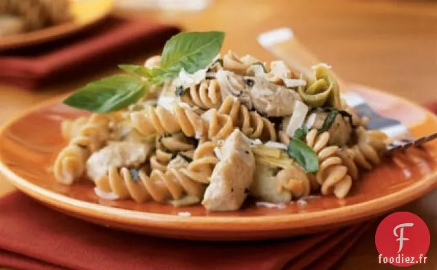 Spirales de Kamut avec Sauce au Vin de Poulet et d'Artichaut