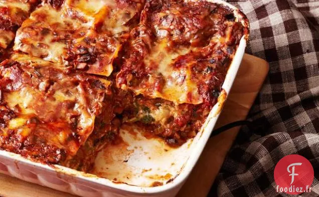 Lasagne Aux Épinards Avec Ragoût De Champignons