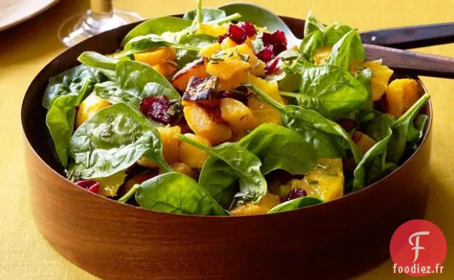 Salade De Courge Musquée Rôtie À La Vinaigrette Mandarine-Romarin