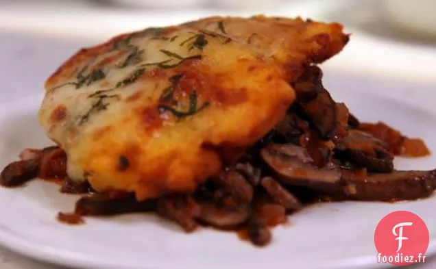 Casserole de Champignons et Marsala avec Croûte de Polenta