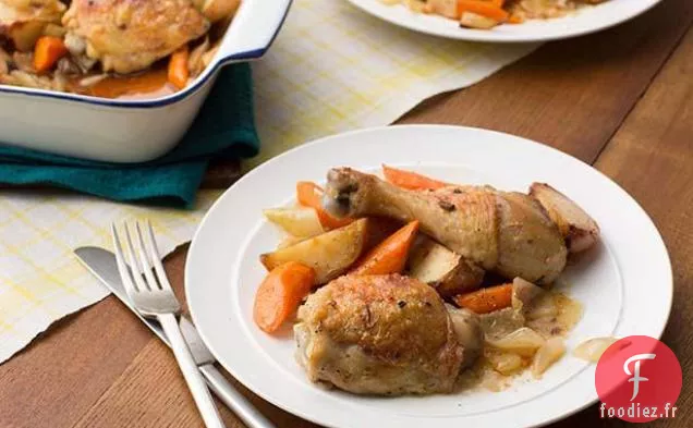 Poulet Mariné Italien aux Pommes de Terre Rouges