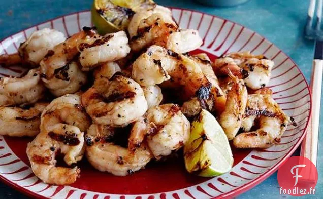 Crevettes Grillées Façon Scampi avec Sauce Soja, Gingembre Frais et Ail
