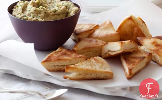 Trempette de Haricots Blancs avec Chips de Pita