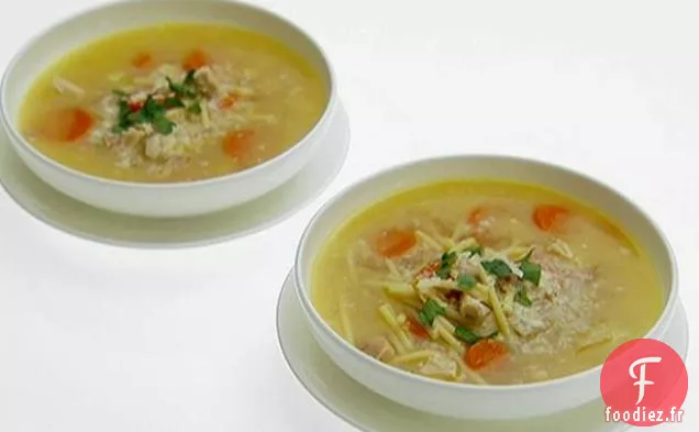 Soupe de Poulet au Citron avec Spaghetti