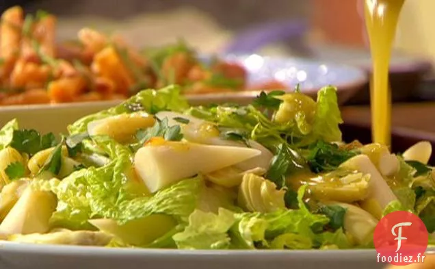 Coeurs de Romaine, Palmier et Artichaut avec Vinaigrette aux Agrumes de Dijon