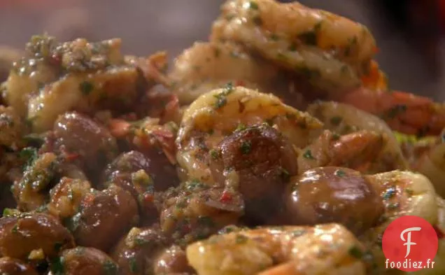 Crevettes et Champignons avec Sherry