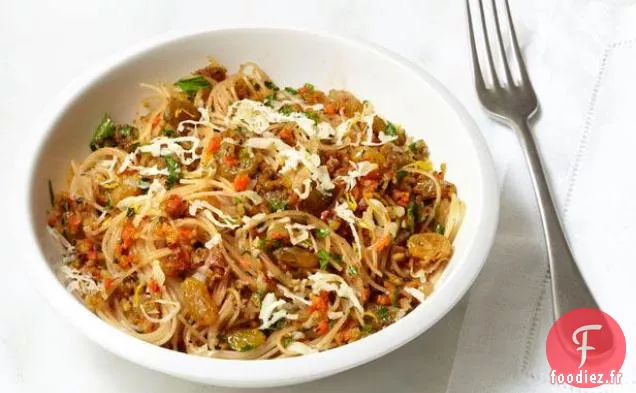 Pâtes Aux Cheveux D'Ange À La Sauce Noix-Carottes