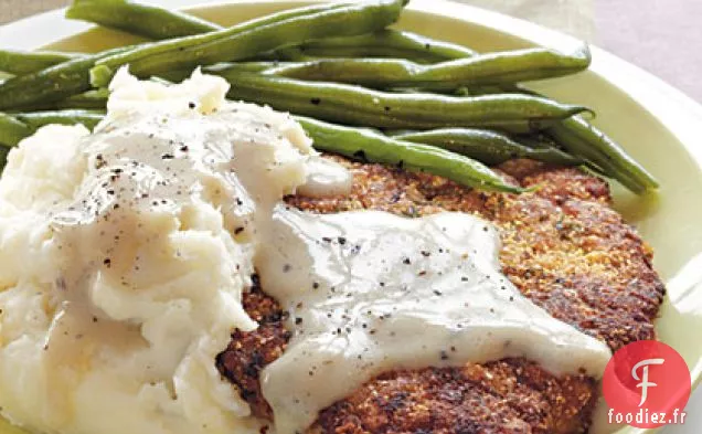 Steak de Poulet Frit avec Sauce au Lait de Soja