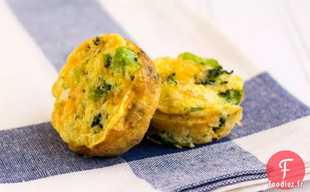 Mini Frittatas au Brocoli et au Cheddar