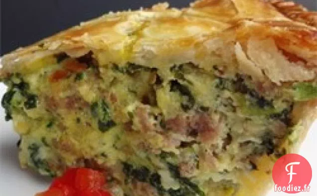Tarte à la Saucisse aux Épinards Italienne