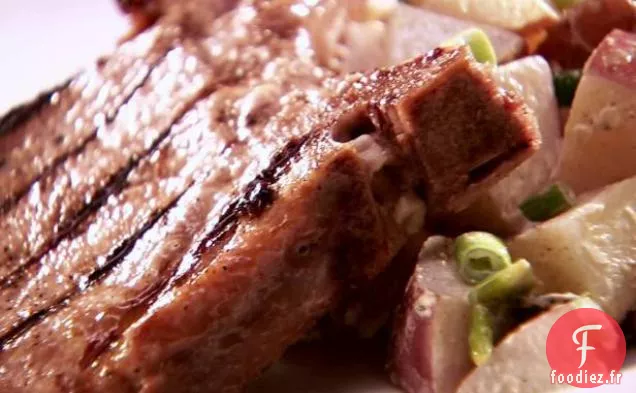 Côtelettes de Porc Saumurées aux Pommes Grillées