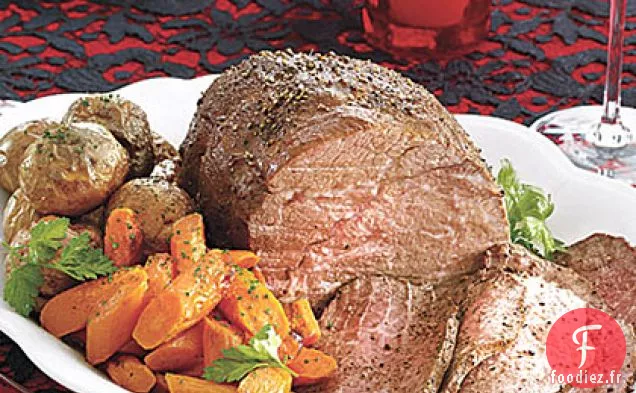 Rôti de Pointe de Surlonge avec Carottes et Pommes de Terre Rouges