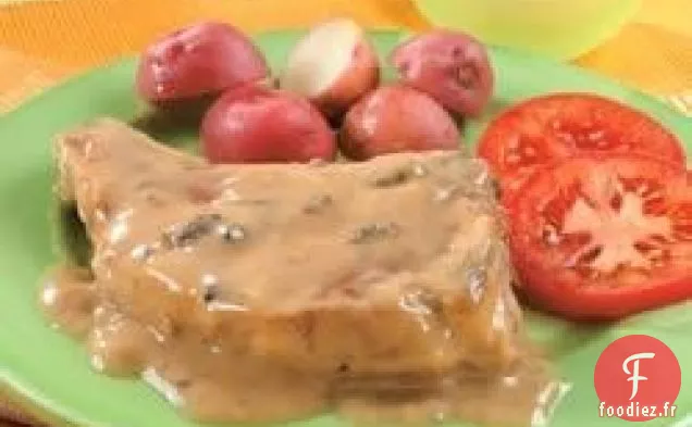 Côtelettes de Porc aux Champignons et à l'Ail