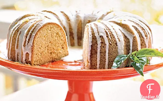 Pound Cake avec Glaçage Citron-Basilic