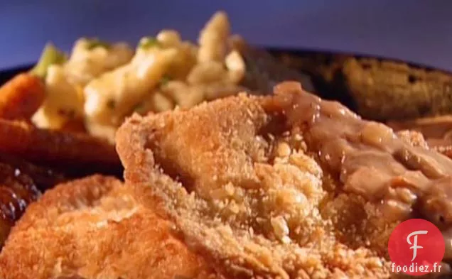 Jagerschnitzel avec Sauce aux Champignons au Bacon (Jager = Chasseur)