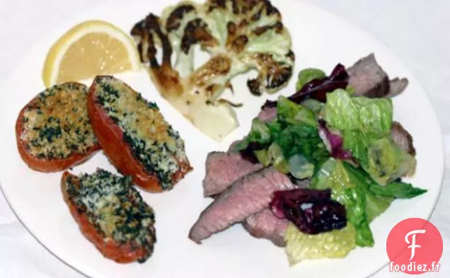 Steak de Flanc au Vinaigre de Vin Rouge et aux Légumes verts: Faible en glucides