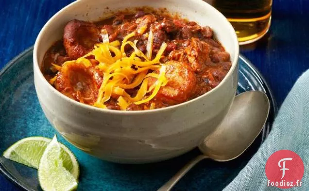 Chili De Haricots De Porc Avec Boulettes De Maïs