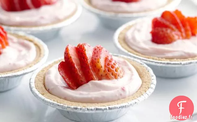 Gâteaux au Fromage aux Fraises Individuels Sans Cuisson