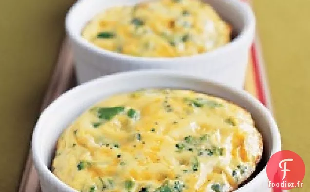 Quiches Brocoli-cheddar sans croûte