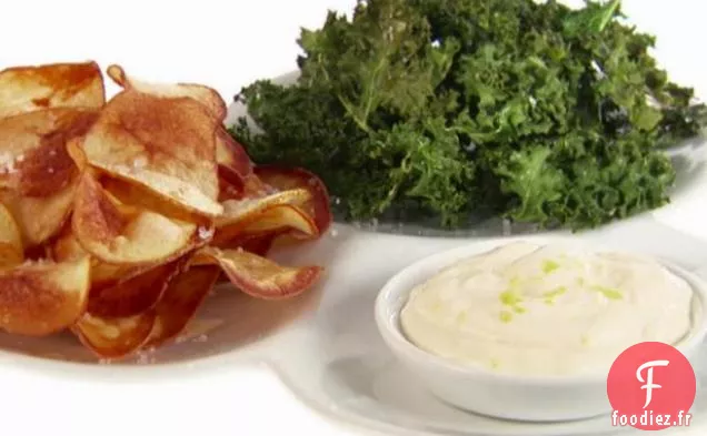 Croustilles de Pommes de Terre et de chou frisé avec Mayonnaise au Citron