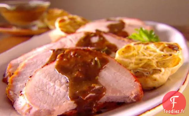 Longe de Porc Rôtie avec Vinaigrette à l'Ail Rôti