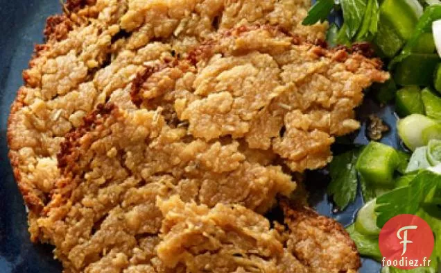 Pain Plat De Pois Chiches Avec Salade Persil-Olive