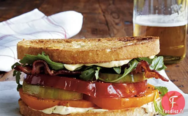 Sandwichs à la Tomate, à la Roquette et au bacon
