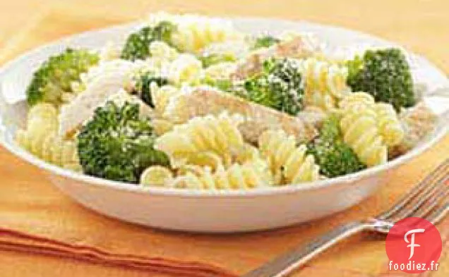Pâtes au Parmesan 15 Minutes avec Poulet et Brocoli