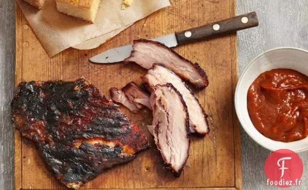 Poitrine De Porc Glacée Avec Sauce Barbecue Au Gingembre