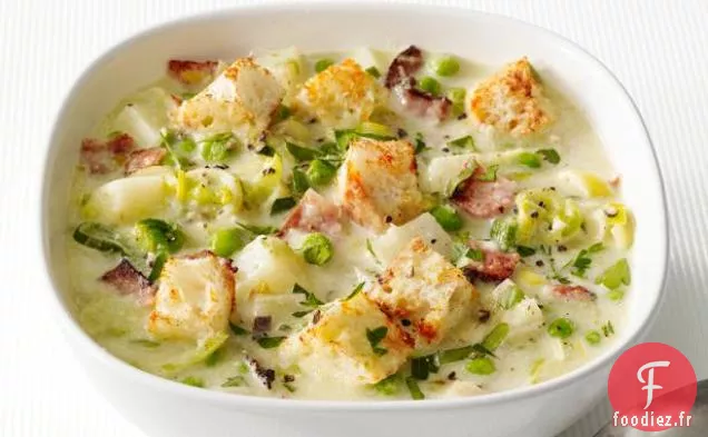 Soupe De Pommes De Terre Et Poireaux Au Bacon