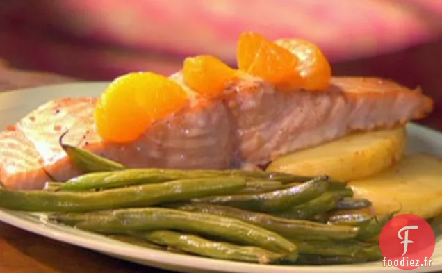 Saumon Rôti Teriyaki aux Oranges, Pommes de Terre Fingerling et Haricots Verts