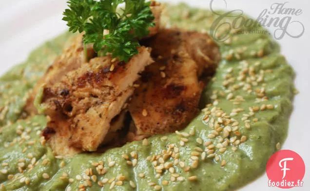 Purée De Brocoli Au Sésame Et Au Poulet