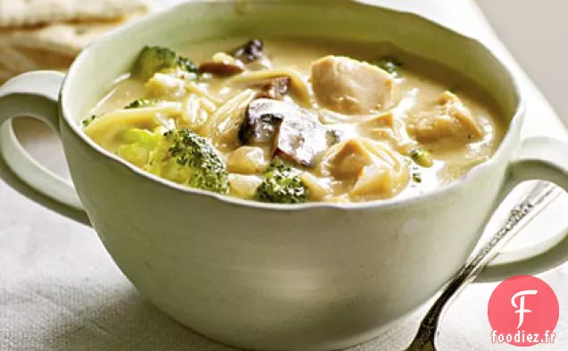 Soupe de Nouilles au Brocoli et au Poulet