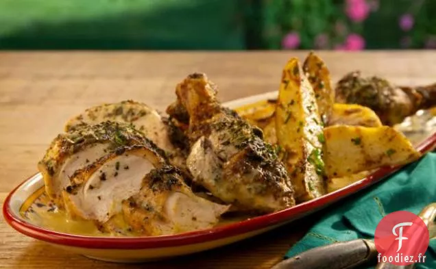 Poulet Cornell avec Frites de Steak Grillées