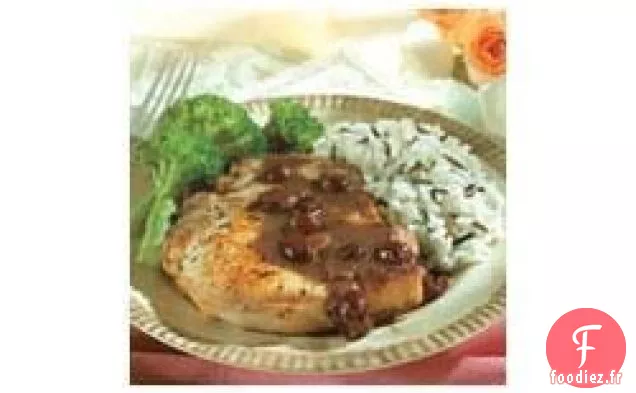 Côtelettes de Porc à la Sauce Balsamique aux Canneberges