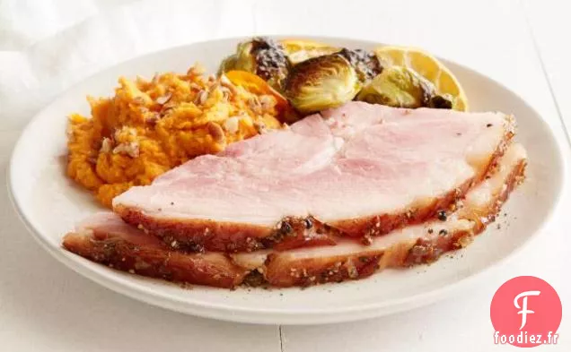 Jambon Glacé au Miel et au Poivre à l'Eau-De-Vie